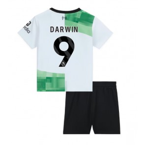 Liverpool Darwin Nunez #9 kläder Barn 2023-24 Bortatröja Kortärmad (+ korta byxor)